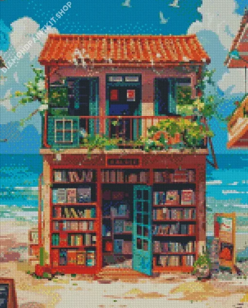 Book Shop At Beach Diamond Painting