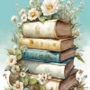 Books With Flowers Diamond Painting