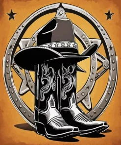 Boots And Cowboy Hat Diamond Painting