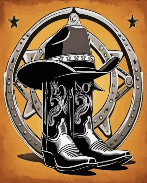 Boots And Cowboy Hat Diamond Painting