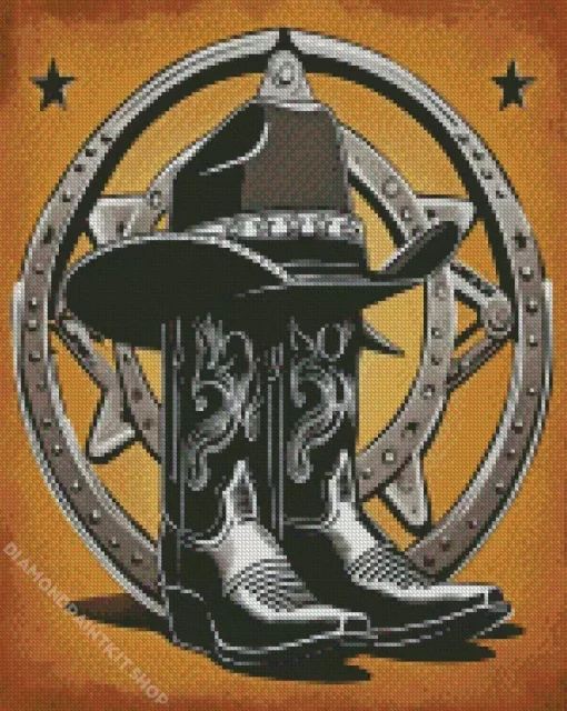 Boots And Cowboy Hat Diamond Painting