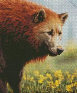 Brown Wolf Diamond Painting