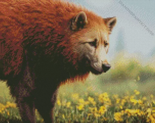 Brown Wolf Diamond Painting