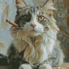 Cat Smoking Cigarette Diamond Painting