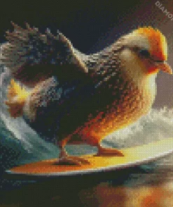 Chicken Surfing Diamond Painting