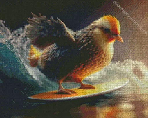 Chicken Surfing Diamond Painting