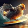 Chicken Surfing Diamond Painting