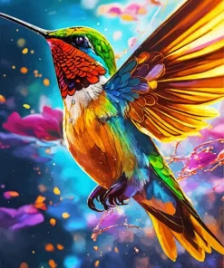 Colorful Bird Flying Diamond Painting