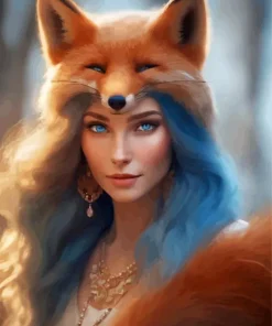 Cool Fox Woman Diamond Painting