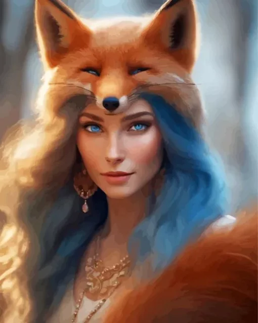 Cool Fox Woman Diamond Painting