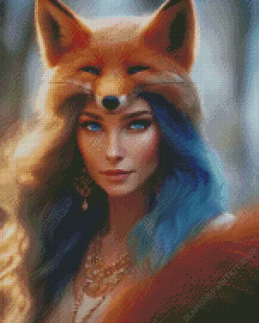 Cool Fox Woman Diamond Painting