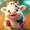 Cute Fluffy Cow Diamond Painting