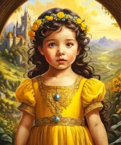 Cute Girl In Yellow Diamond Painting