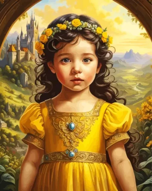 Cute Girl In Yellow Diamond Painting