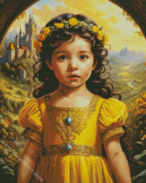 Cute Girl In Yellow Diamond Painting