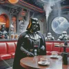 Darth Vader Drinking Coffee Diamond Painting