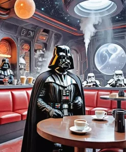 Darth Vader Drinking Coffee Diamond Painting