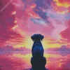 Dog At Sunset Diamond Painting