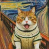 Edvard Munch Orange Cat Diamond Painting