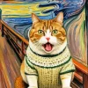 Edvard Munch Orange Cat Diamond Painting