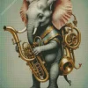 Elephant Playing Tuba Diamond Painting