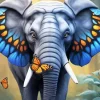 Elephant With Butterfly Diamond Painting