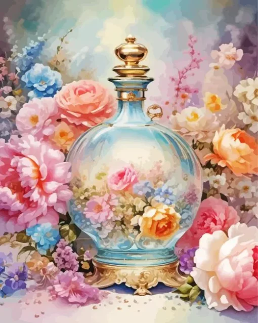 Flower Perfume Bottle Art Diamond Painting