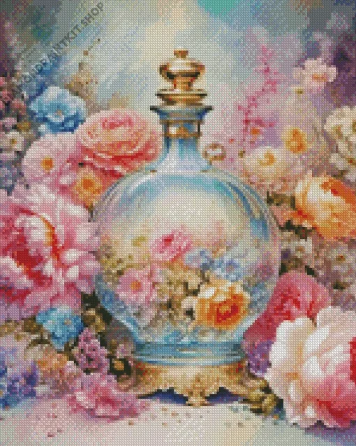 Flower Perfume Bottle Art Diamond Painting