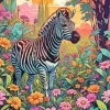 Flower Zebra Art Diamond Painting