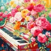 Flowers Piano Art Diamond Painting