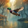 Flying Wood Duck Diamond Painting