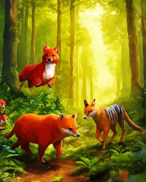 Fox And Gazelle Diamond Painting