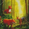 Fox And Gazelle Diamond Painting