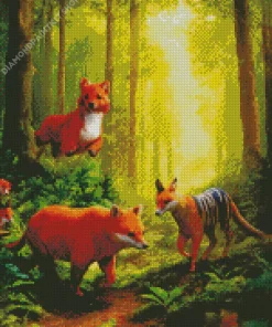 Fox And Gazelle Diamond Painting