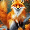 Fox In Fall Art Diamond Painting