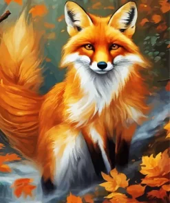 Fox In Fall Art Diamond Painting