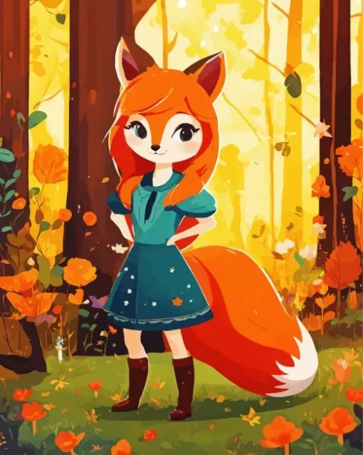 Fox Woman Diamond Painting