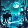 Full Moon Elephant Silhouette Diamond Painting