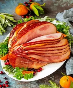 Glazed Ham Dish Diamond Painting