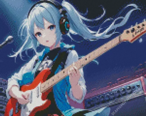 Guitarist Anime Girl Diamond Painting