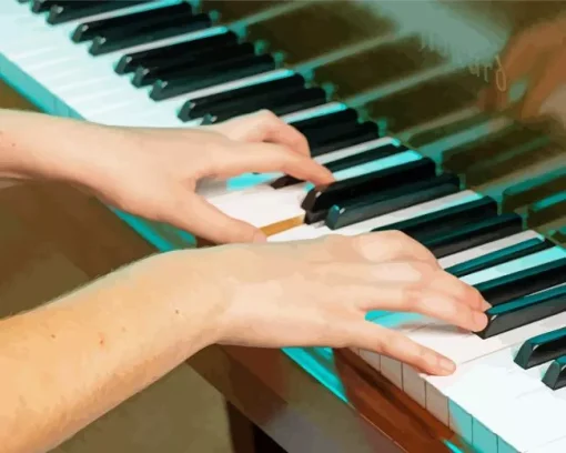 Hands Playing Piano Diamond Painting