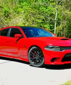 Hellcat Charger Red Diamond Painting