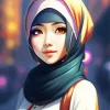 Hijab Anime Girl Diamond Painting