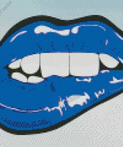 Illustration Blue Lips Diamond Painting