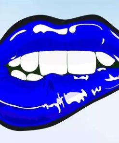 Illustration Blue Lips Diamond Painting