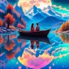 Lovers On Boat Diamond Painting