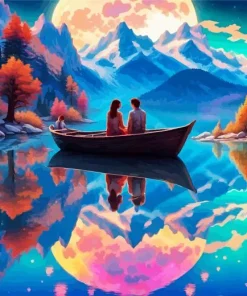 Lovers On Boat Diamond Painting