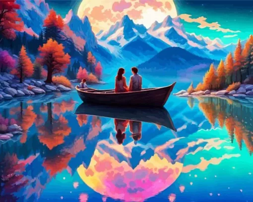 Lovers On Boat Diamond Painting