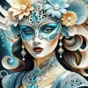 Masked Elegant Woman Diamond Painting