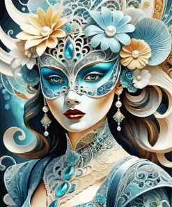 Masked Elegant Woman Diamond Painting